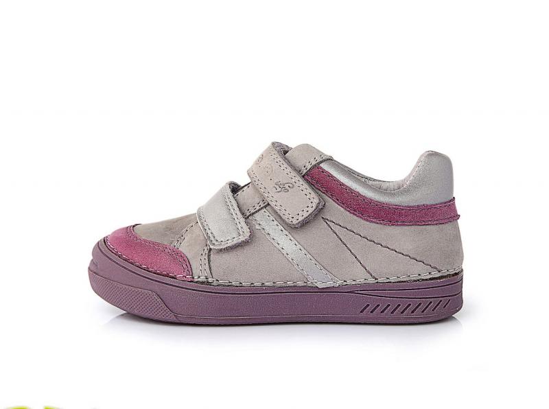 D.D.step sivo ružové dievčenské detské topánky na suchý zips 25-30